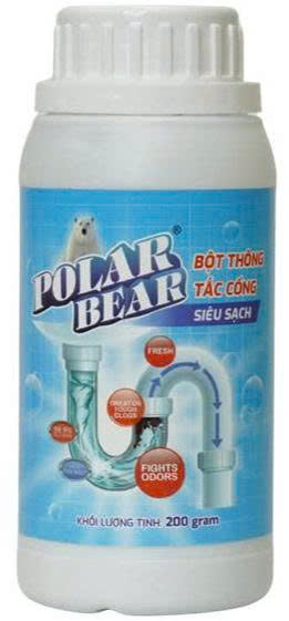 Bột Thông tắc cống Polar Bear 200g (24 chai/thùng)