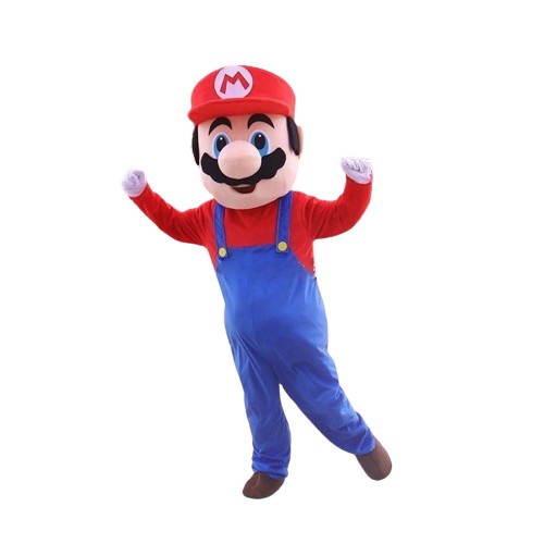 Người mặc hình nộm mascot mario đỏ