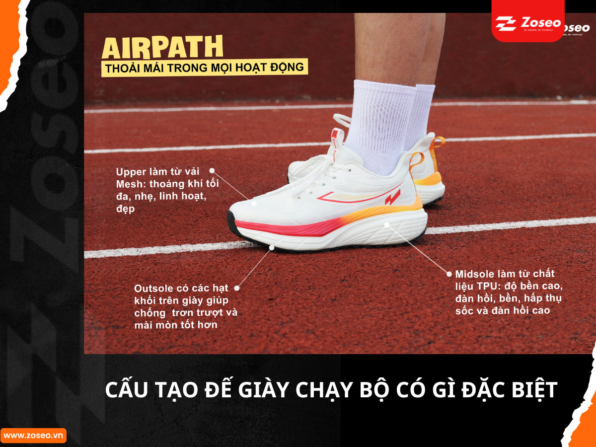 Cấu tạo đế giày chạy bộ có gì đặc biệt