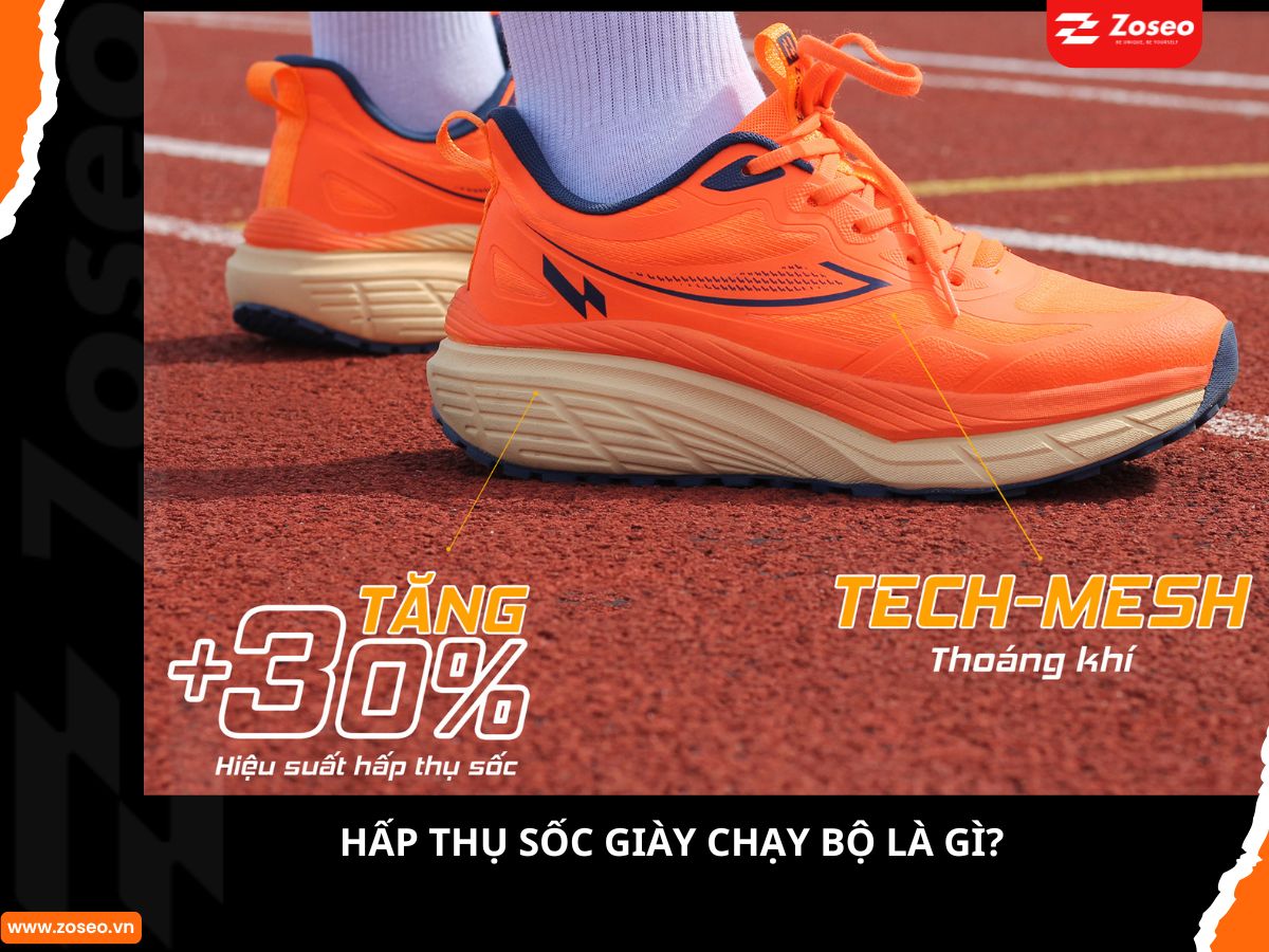 Hấp thụ sốc của giày chạy bộ là?