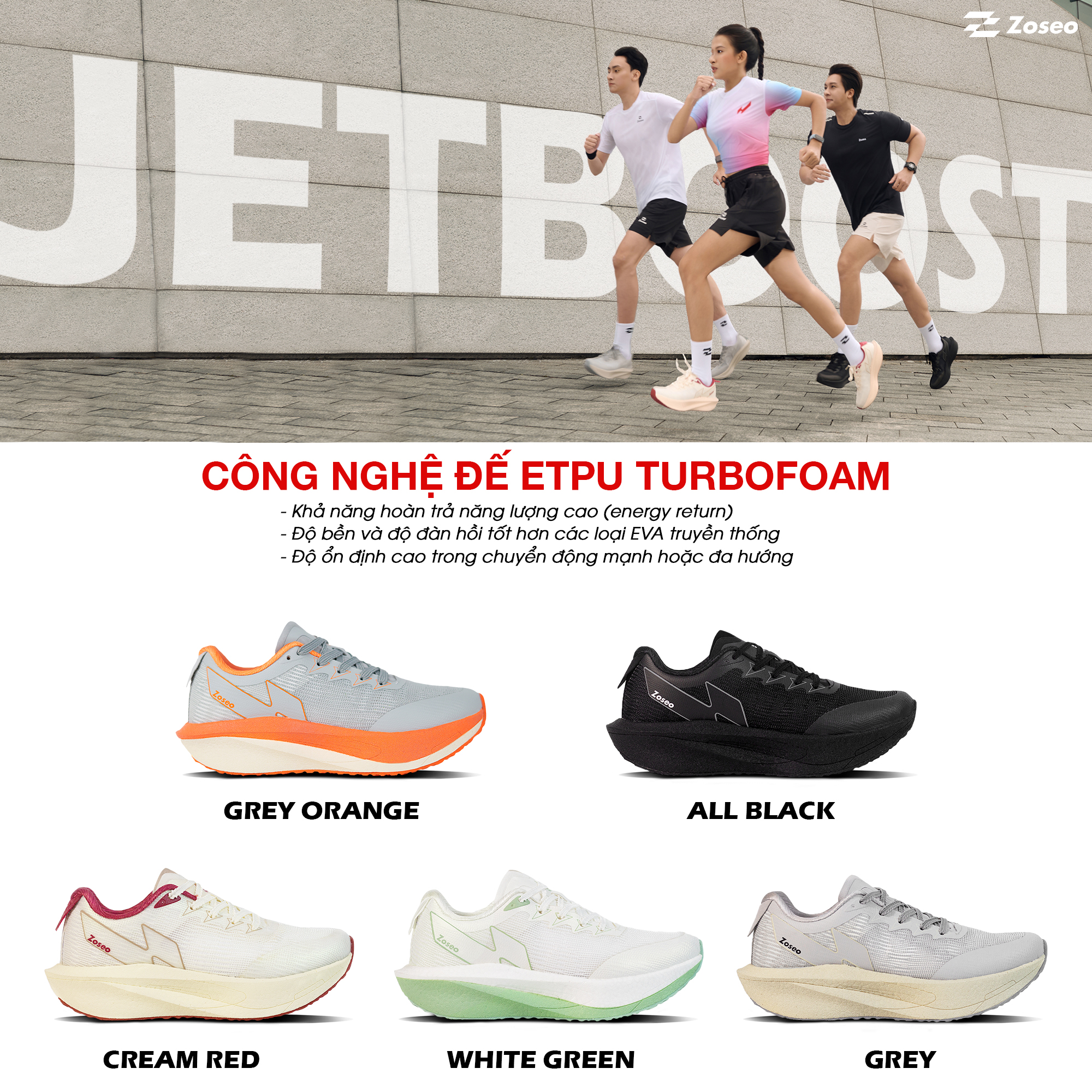 Review Zoseo Jetboost: Giày chạy hằng ngày cho runner cần sự ổn định, bền, chắc