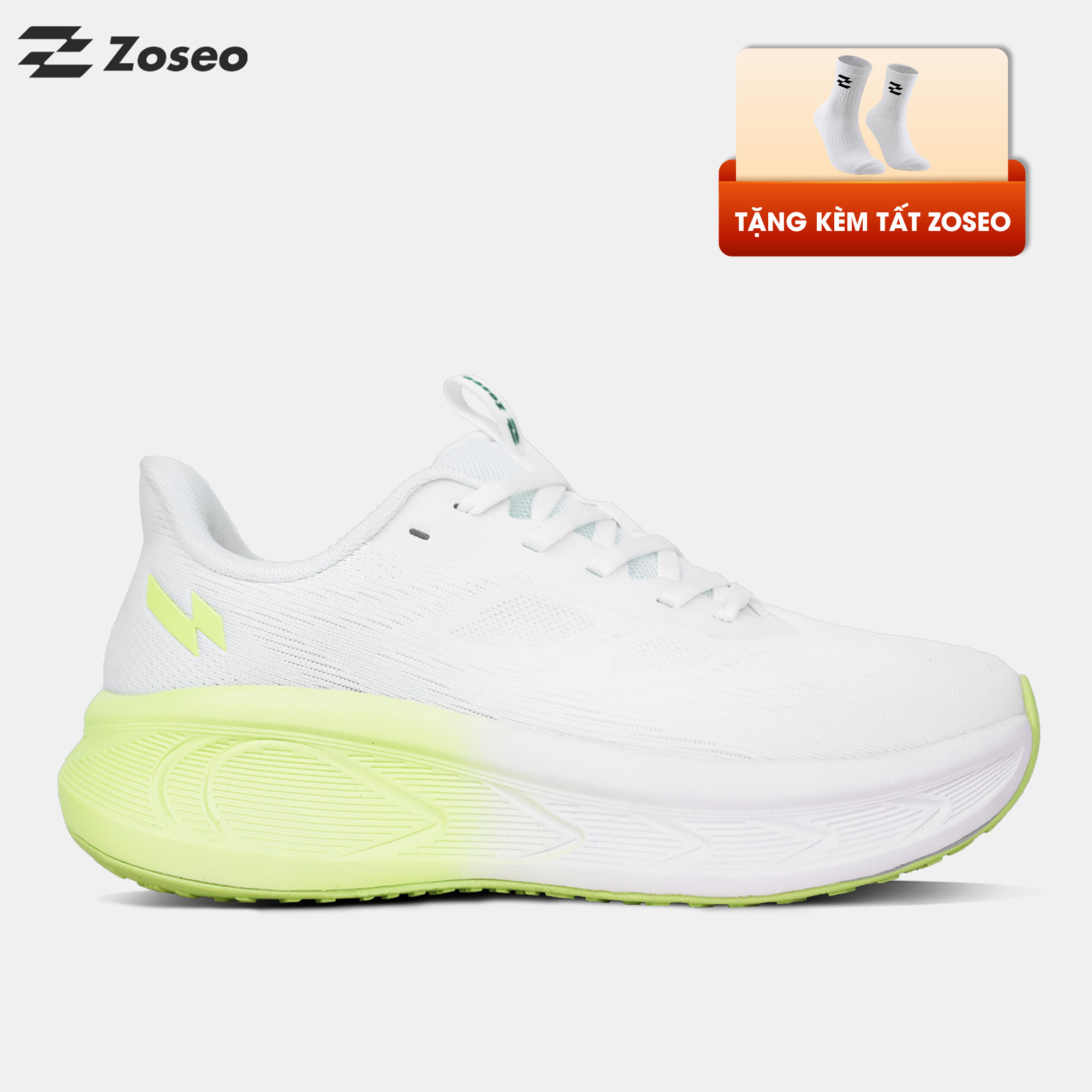Giày chạy bộ Zoseo Airgo - White Green