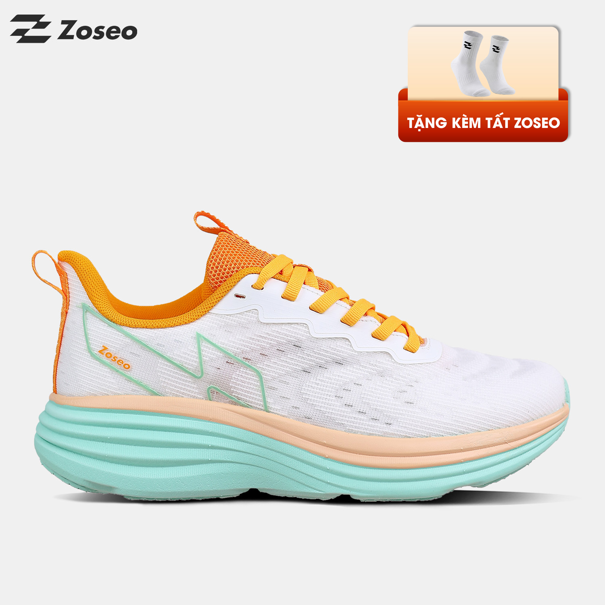 Giày chạy bộ Zoseo Airise - White Orange