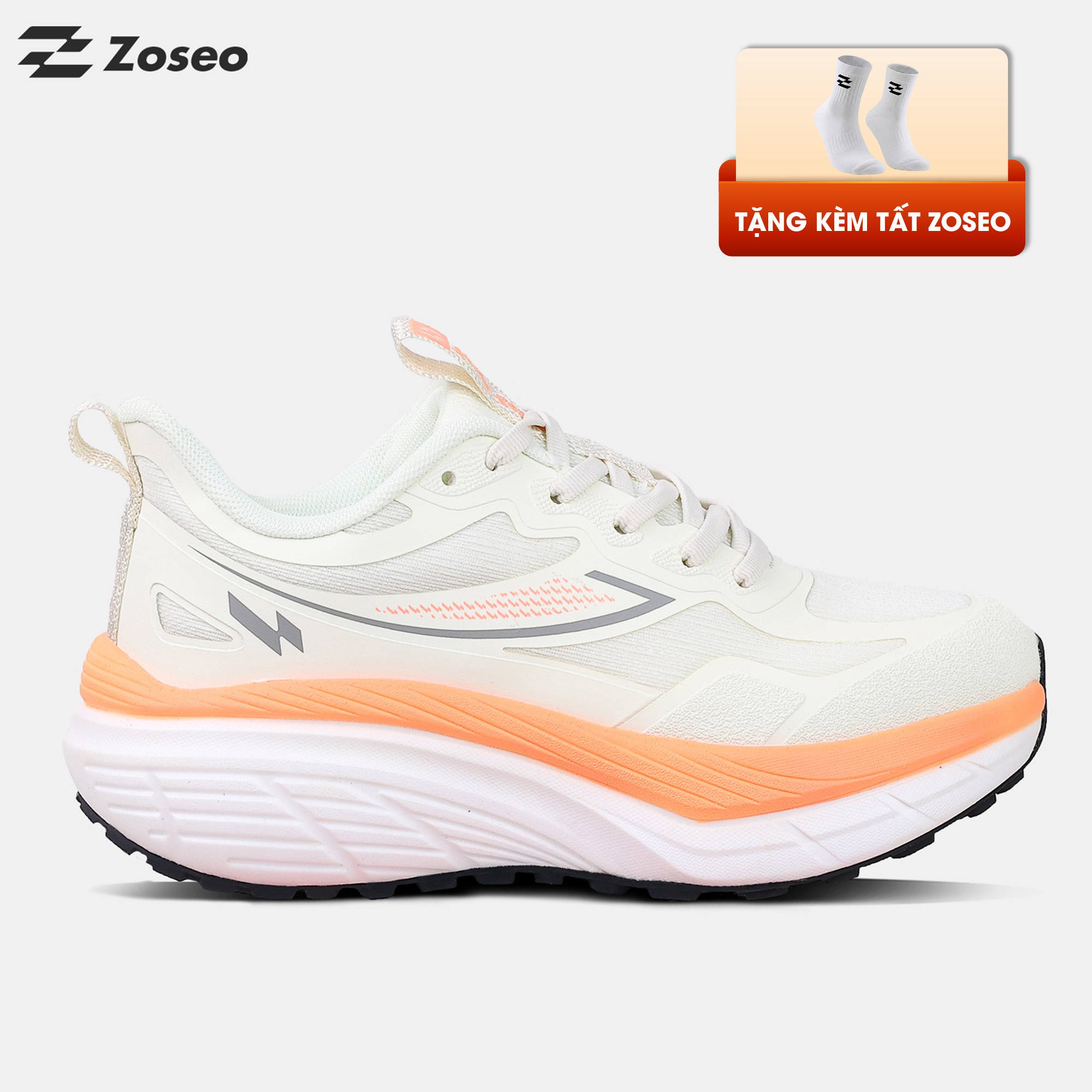 Giày chạy bộ Zoseo Airpath - Beige White