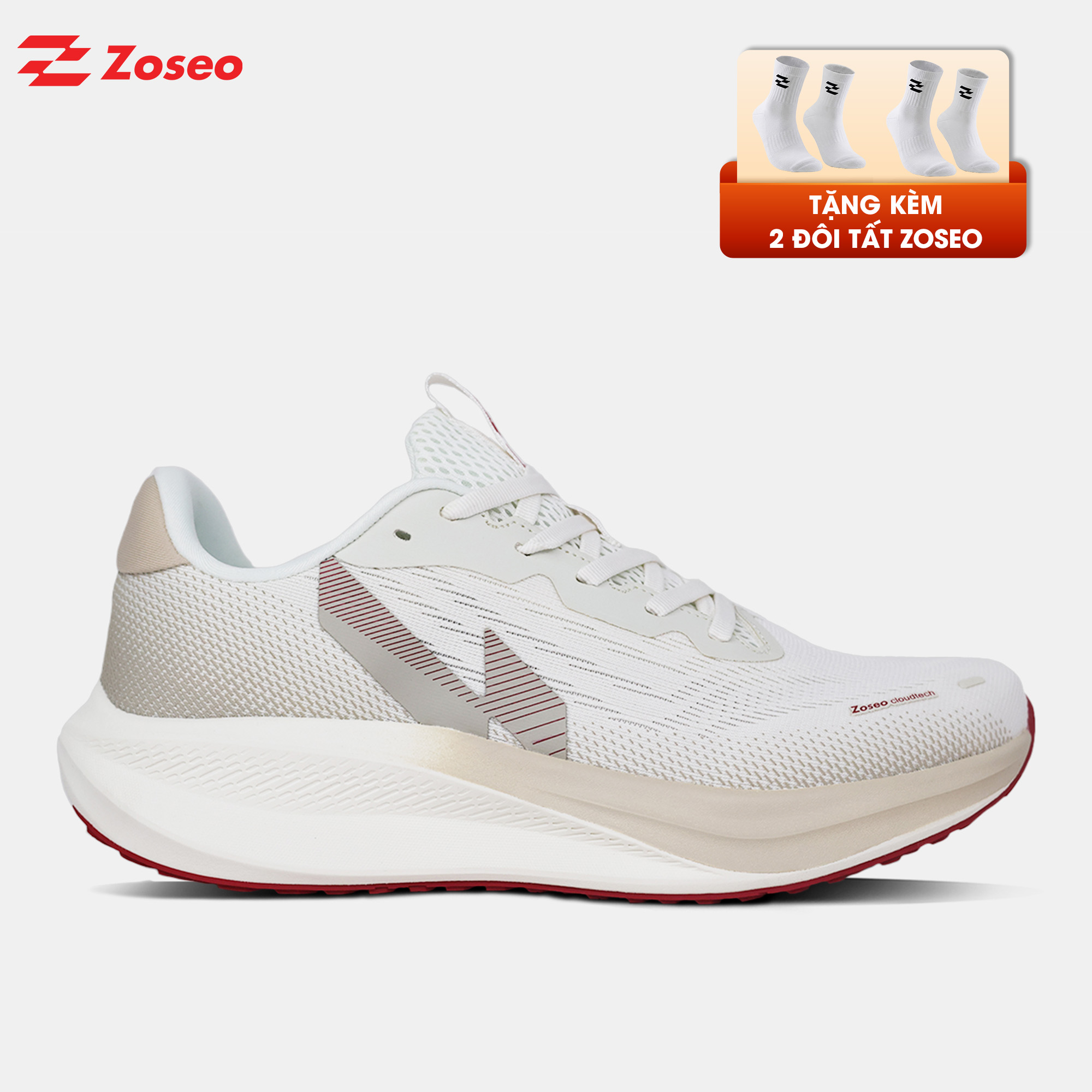 Giày chạy bộ Zoseo Cloudix - Beige