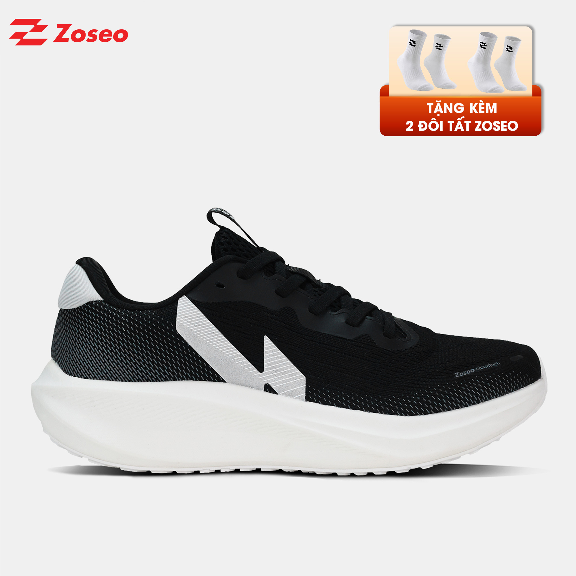 Giày chạy bộ Zoseo Cloudix - Black