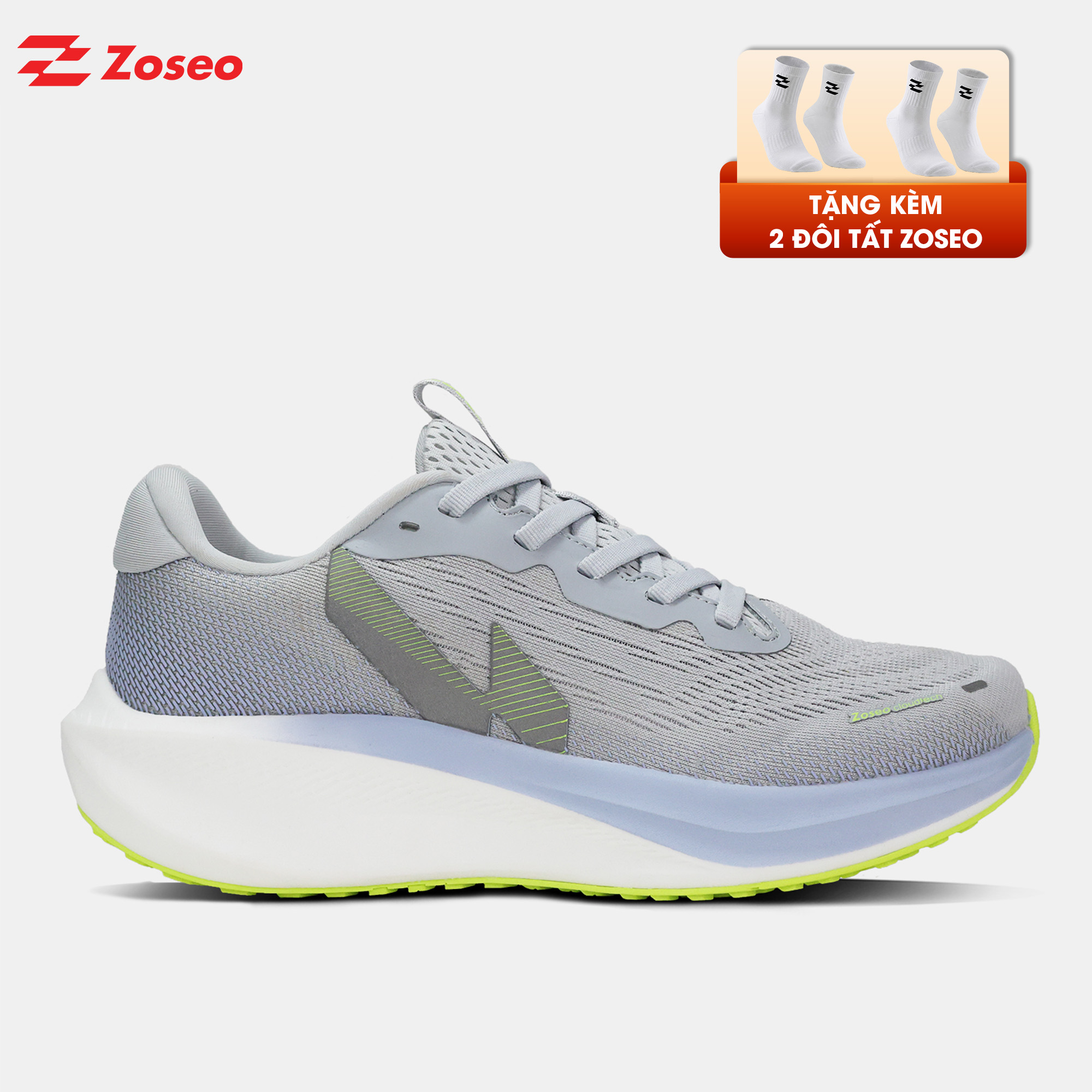 Giày chạy bộ Zoseo Cloudix - Grey Blue