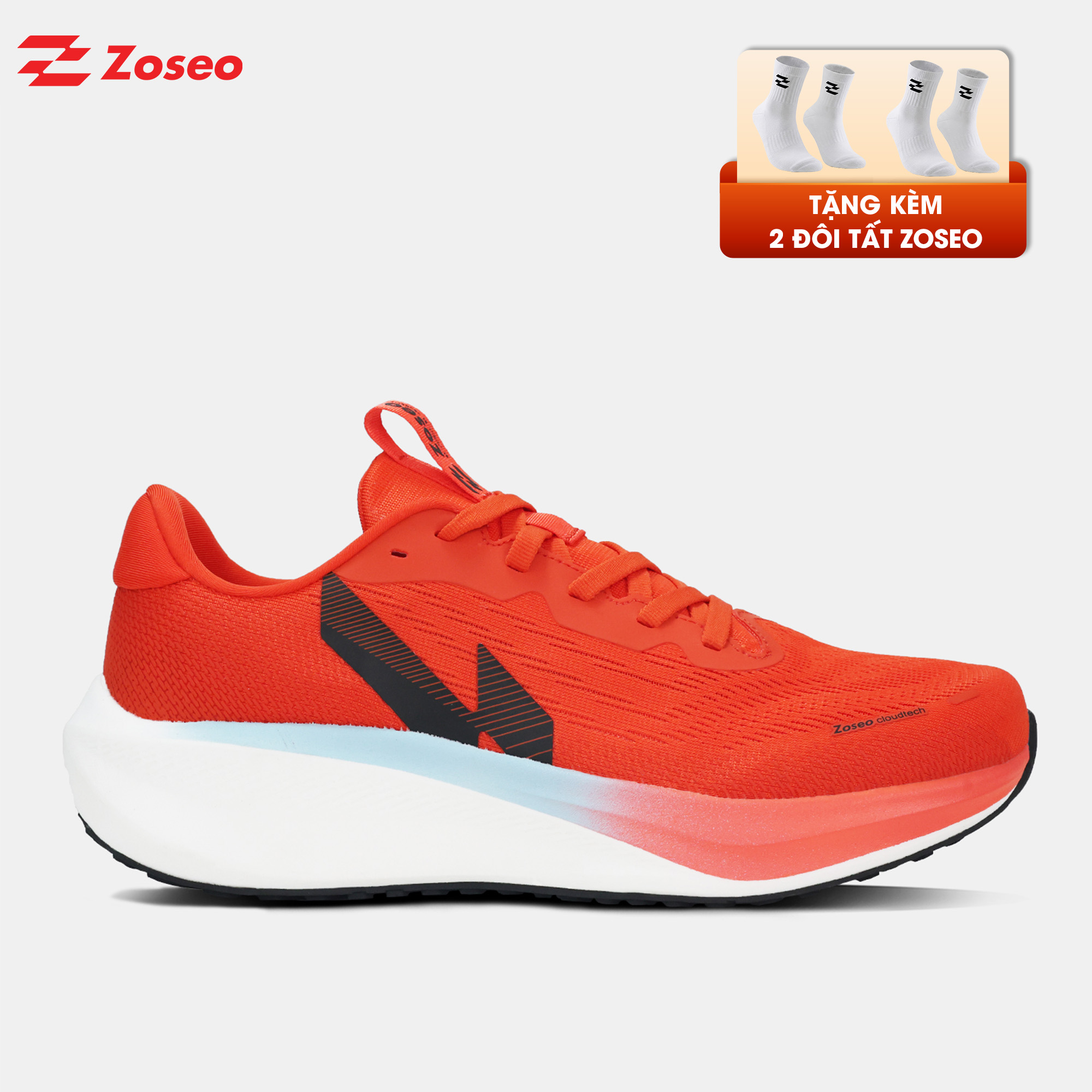 Giày chạy bộ Zoseo Cloudix - Orange Red