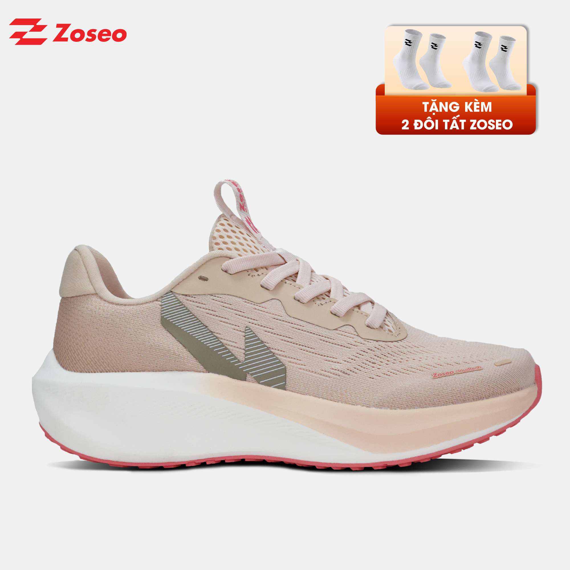 Giày chạy bộ Zoseo Cloudix - Pink