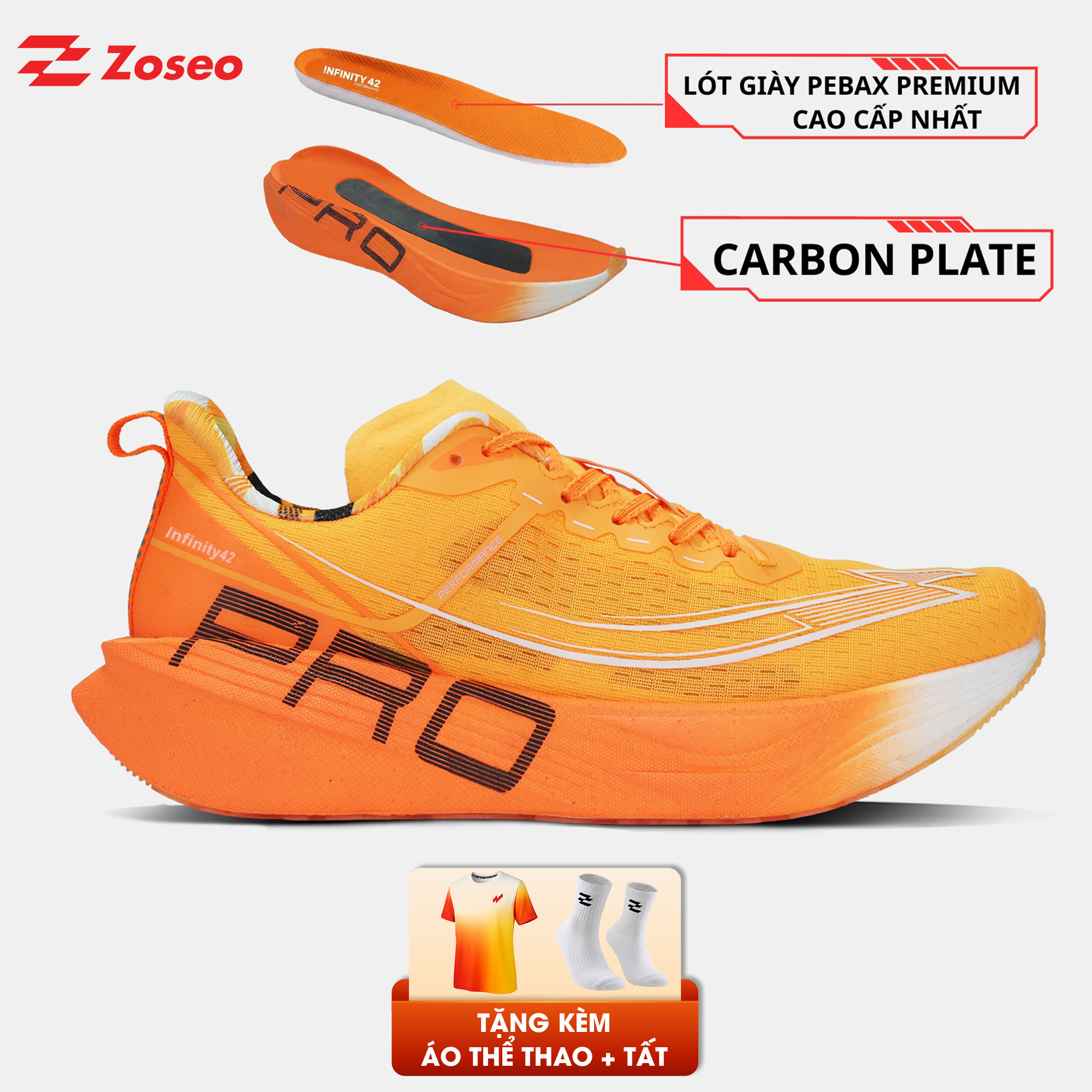 Giày chạy bộ Zoseo Infinity42 Pro - Orange