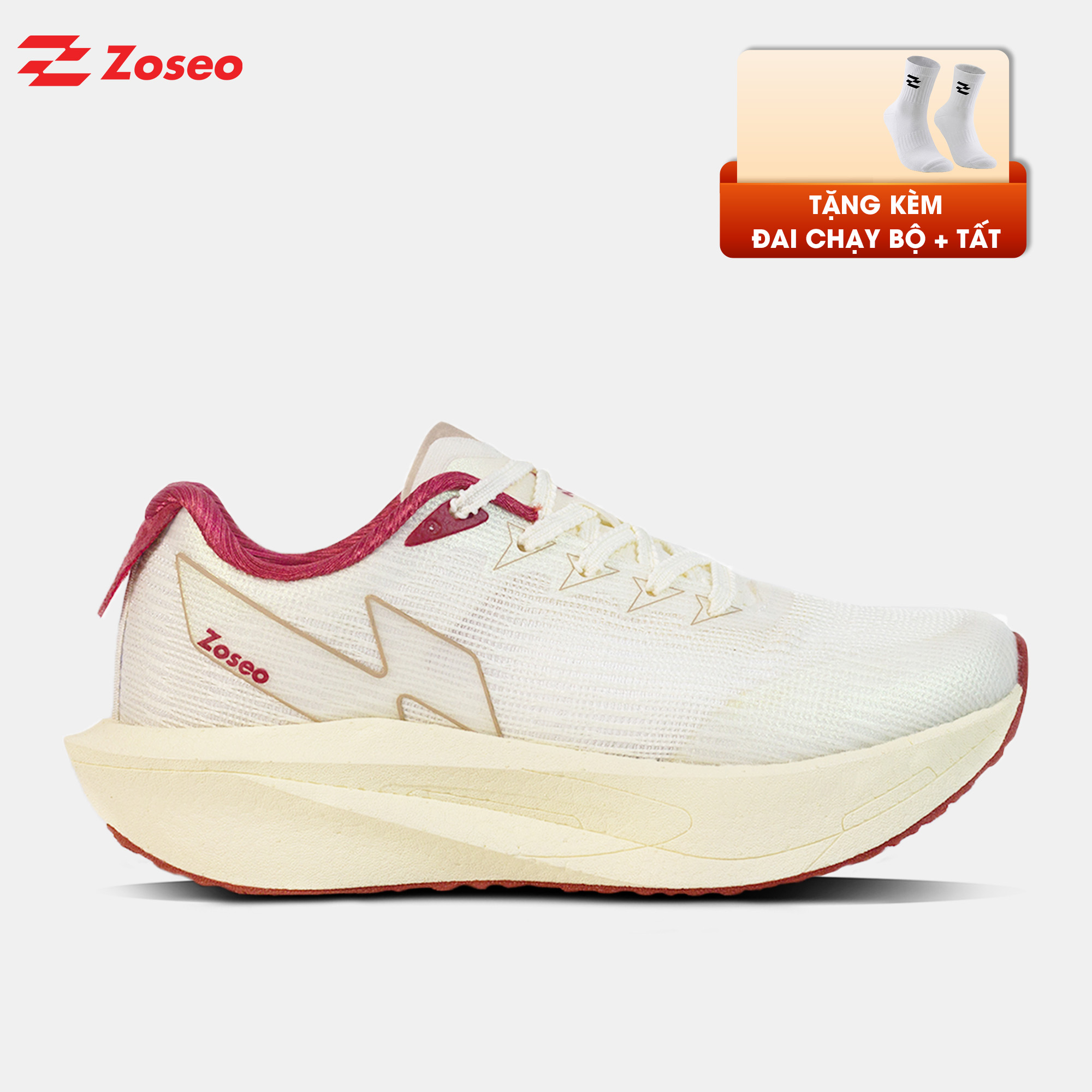 Giày chạy bộ Zoseo Jetboost - Cream Red