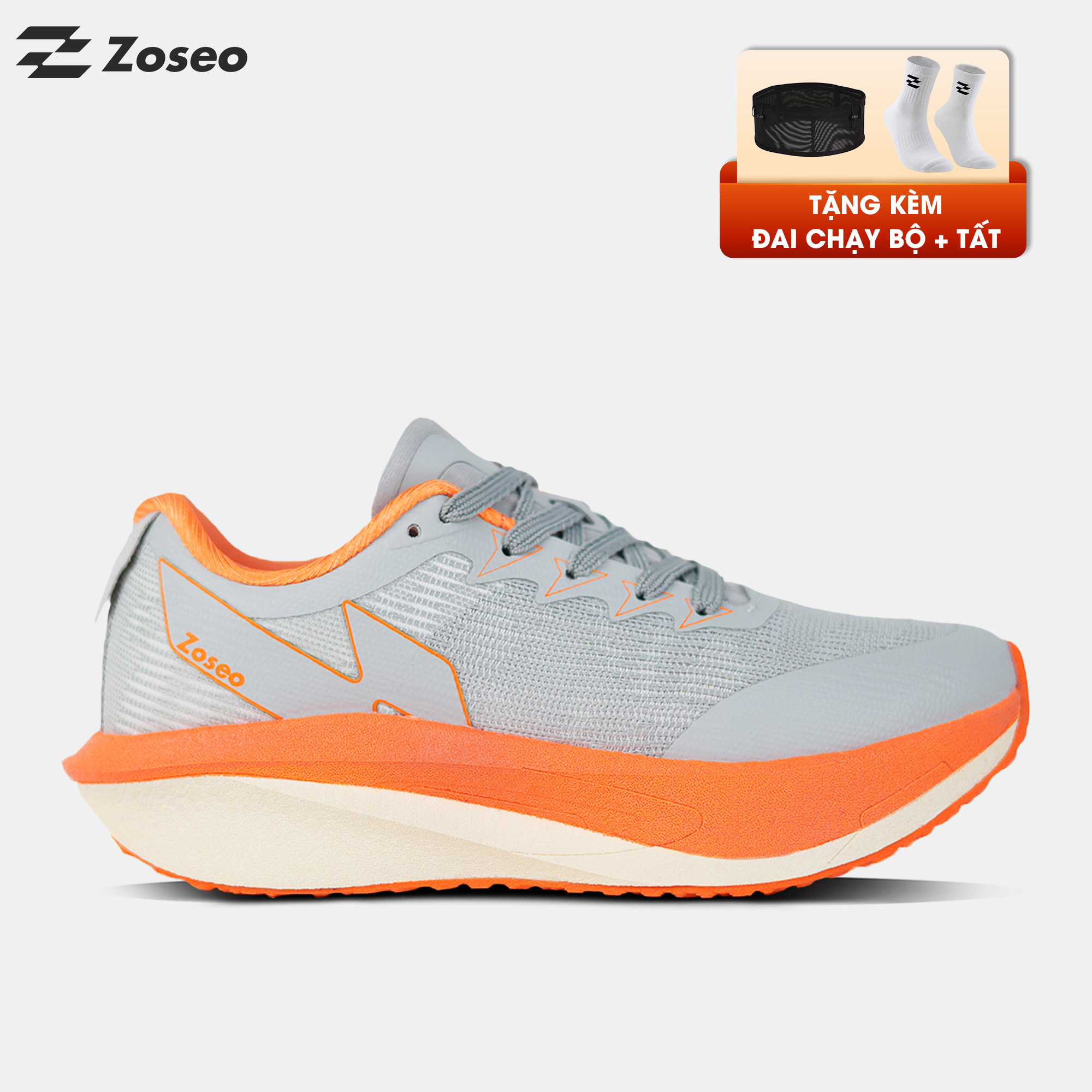 Giày chạy bộ Zoseo Jetboost - Grey Orange