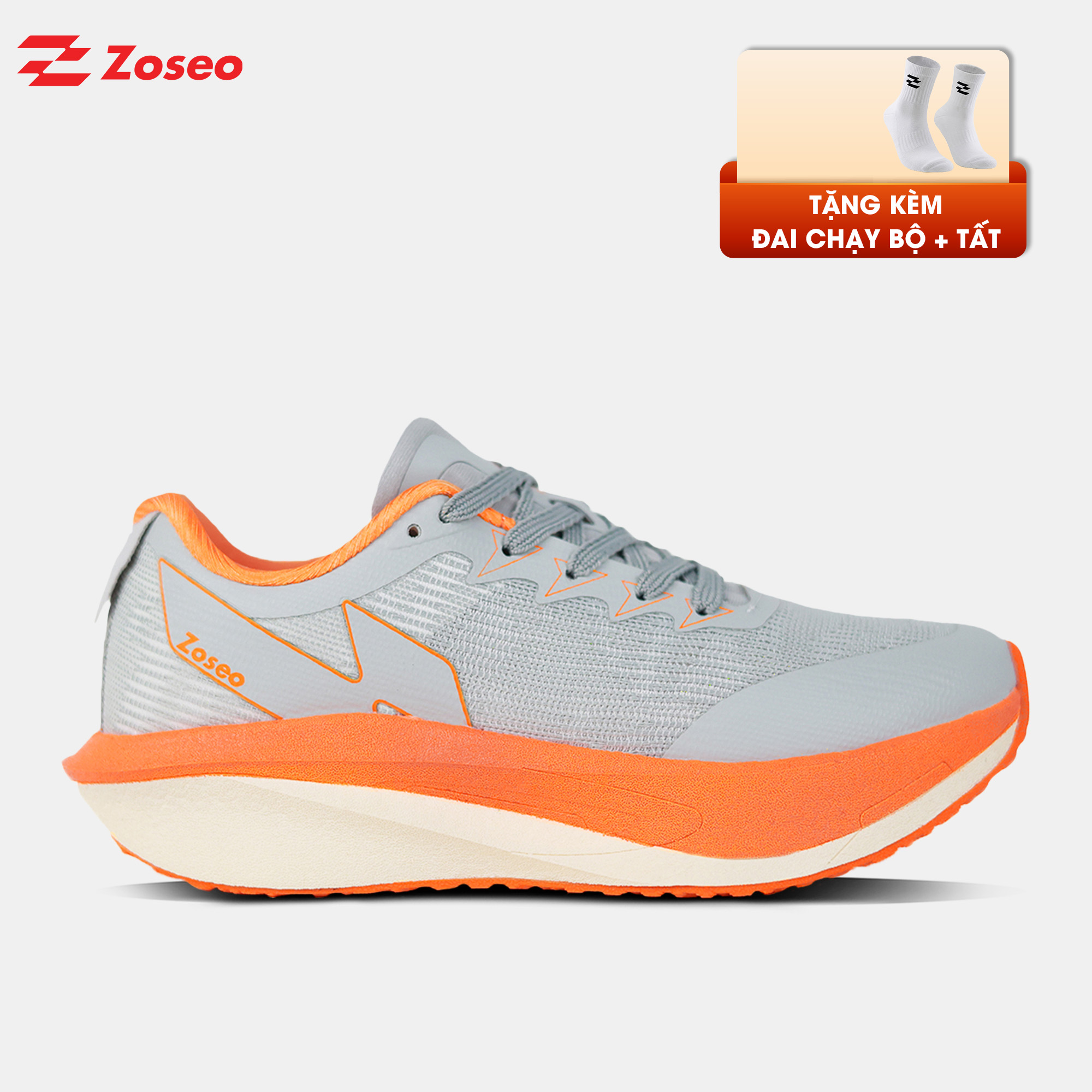 Giày chạy bộ Zoseo Jetboost - Grey Orange