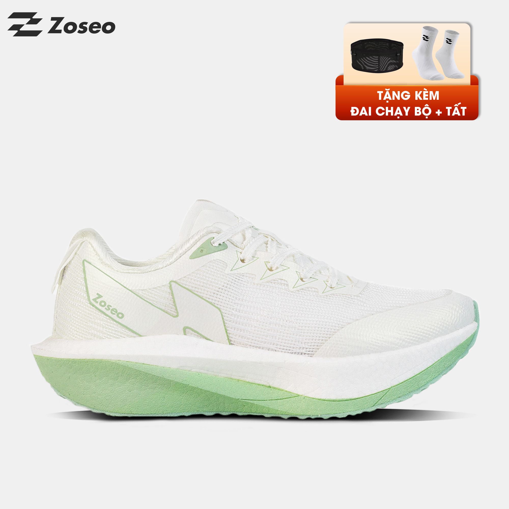 Giày chạy bộ Zoseo Jetboost - White Green