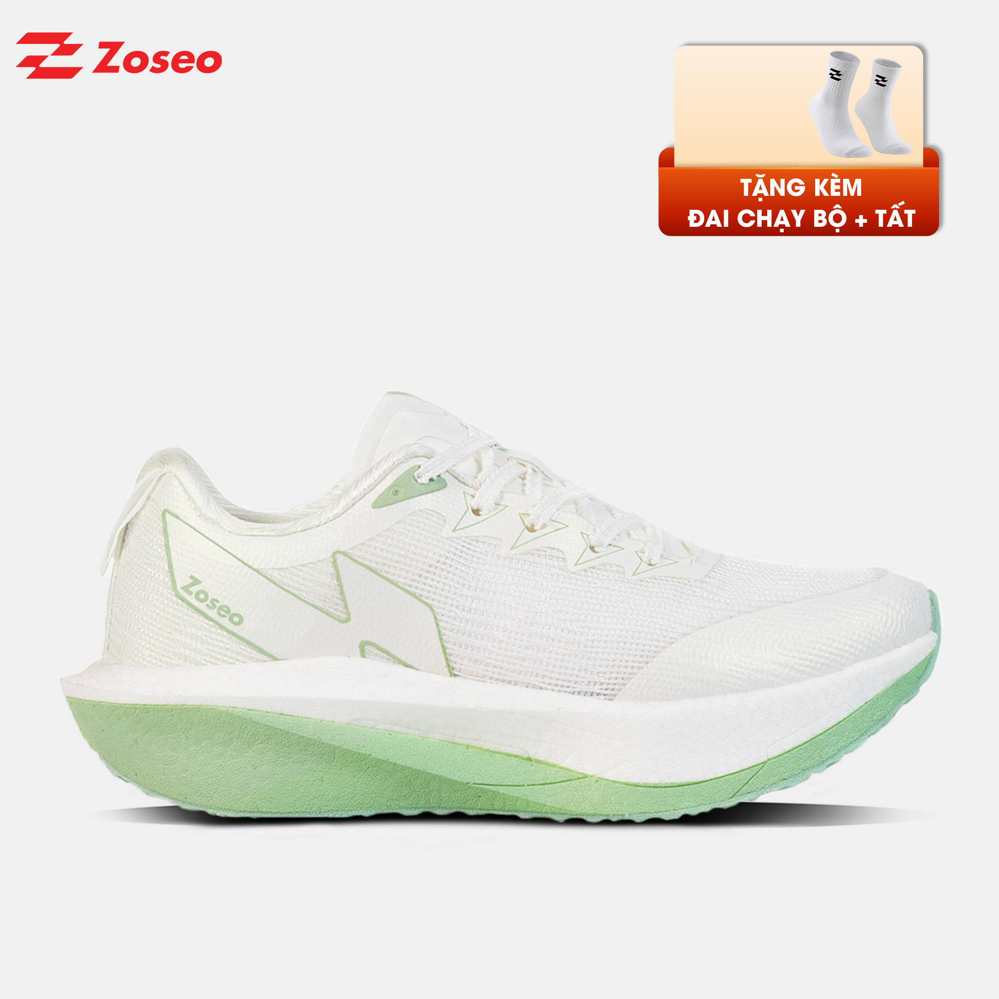 Giày chạy bộ Zoseo Jetboost - White Green