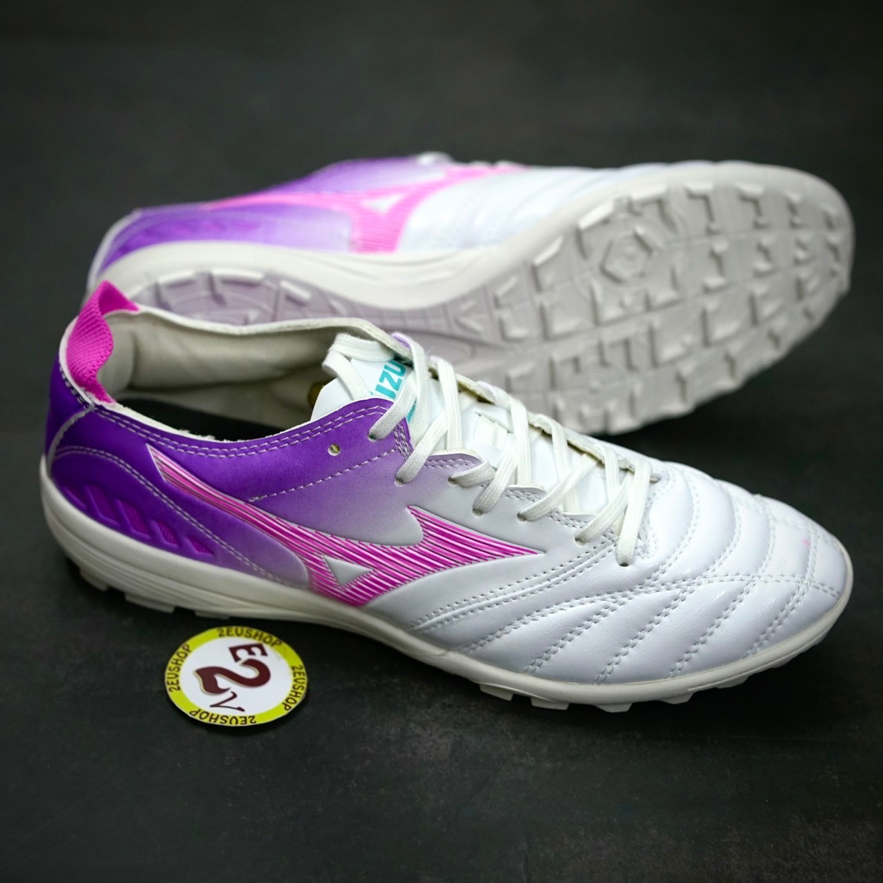 Giày Đá Bóng TF Mizuno Morelia Neo 3 Trắng Tím