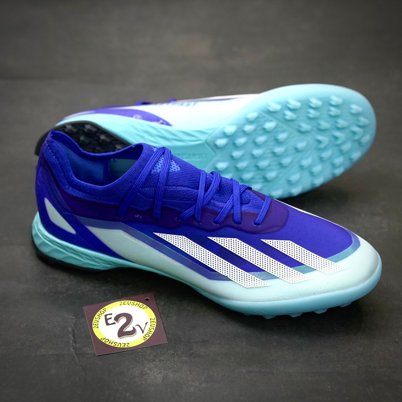 Giày Đá Bóng TF Adidas XCrazyfast.1 Xanh Dương Gót Đen