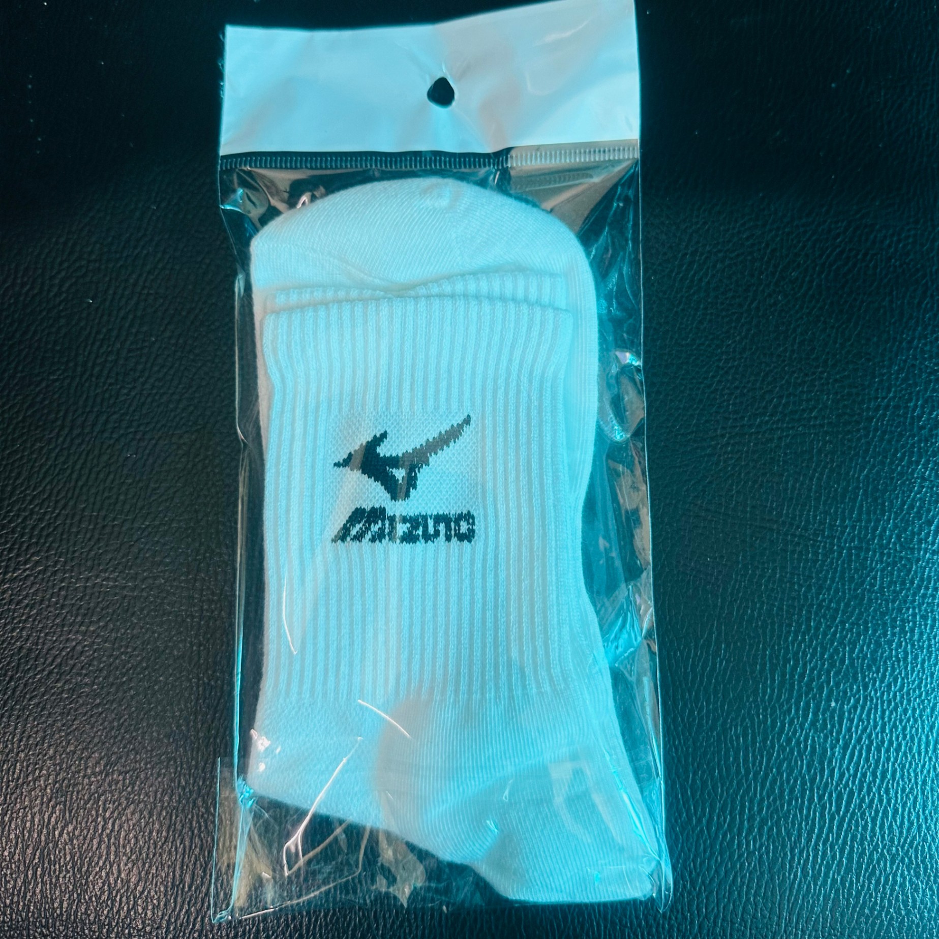 Tất Mizuno cotton trắng cổ trung