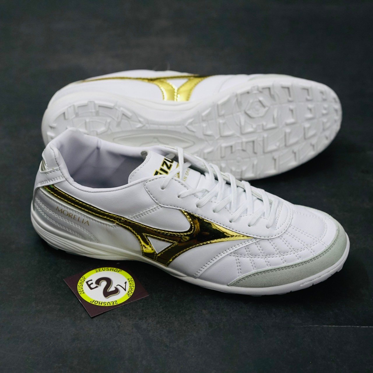 Giày Đá Bóng TF Mizuno Morelia Sala Japan Trắng Đồng