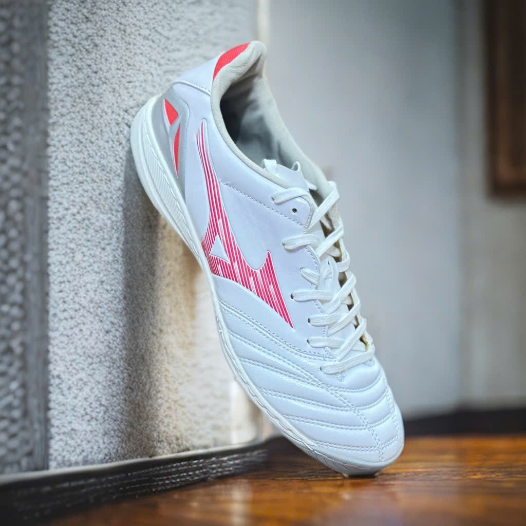 Giày Đá Bóng TF Mizuno Morelia Neo 4 Pro Trắng Đỏ