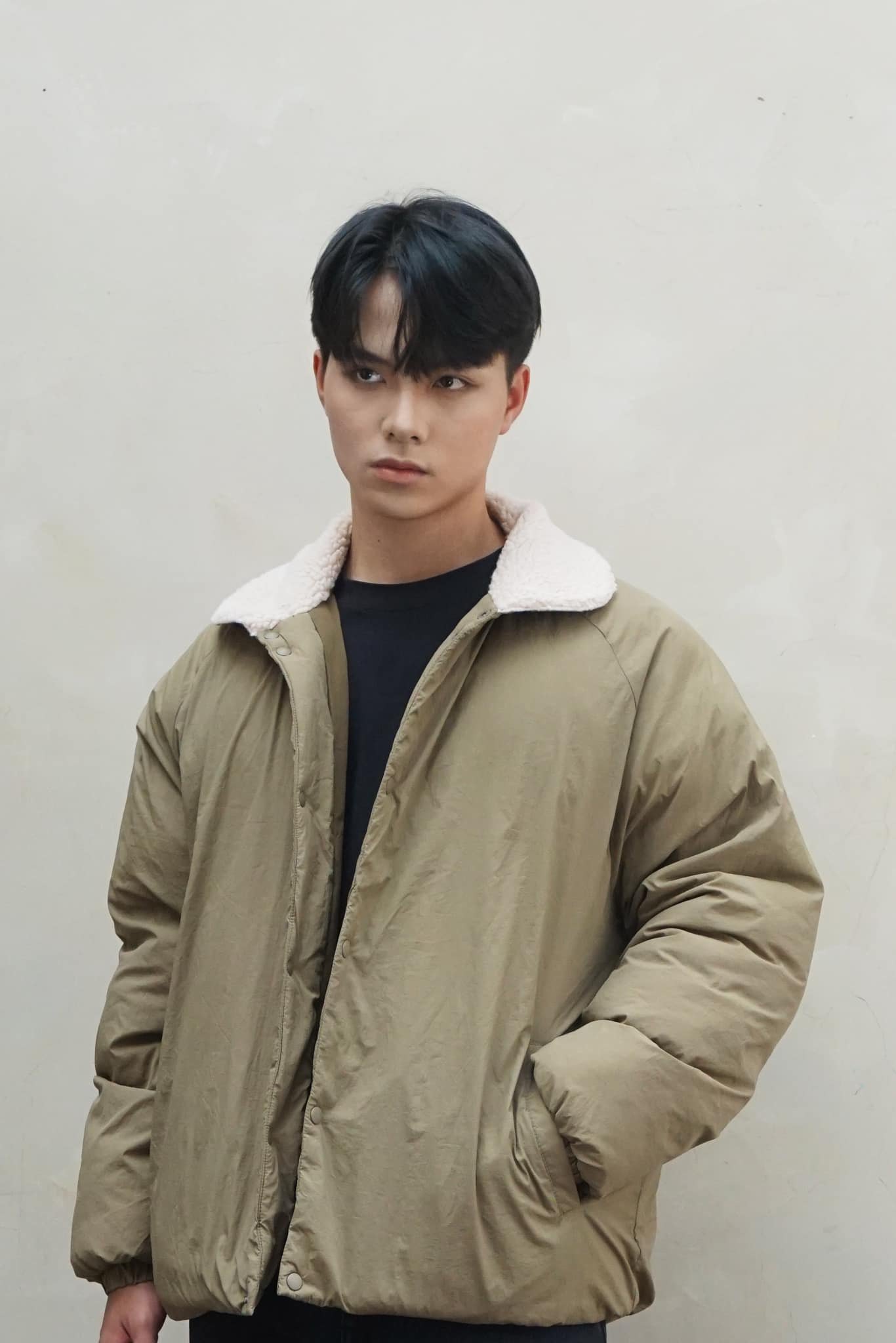 DYCLE PUFFER JACKET (BEIGE / BLACK / ORANGE)
