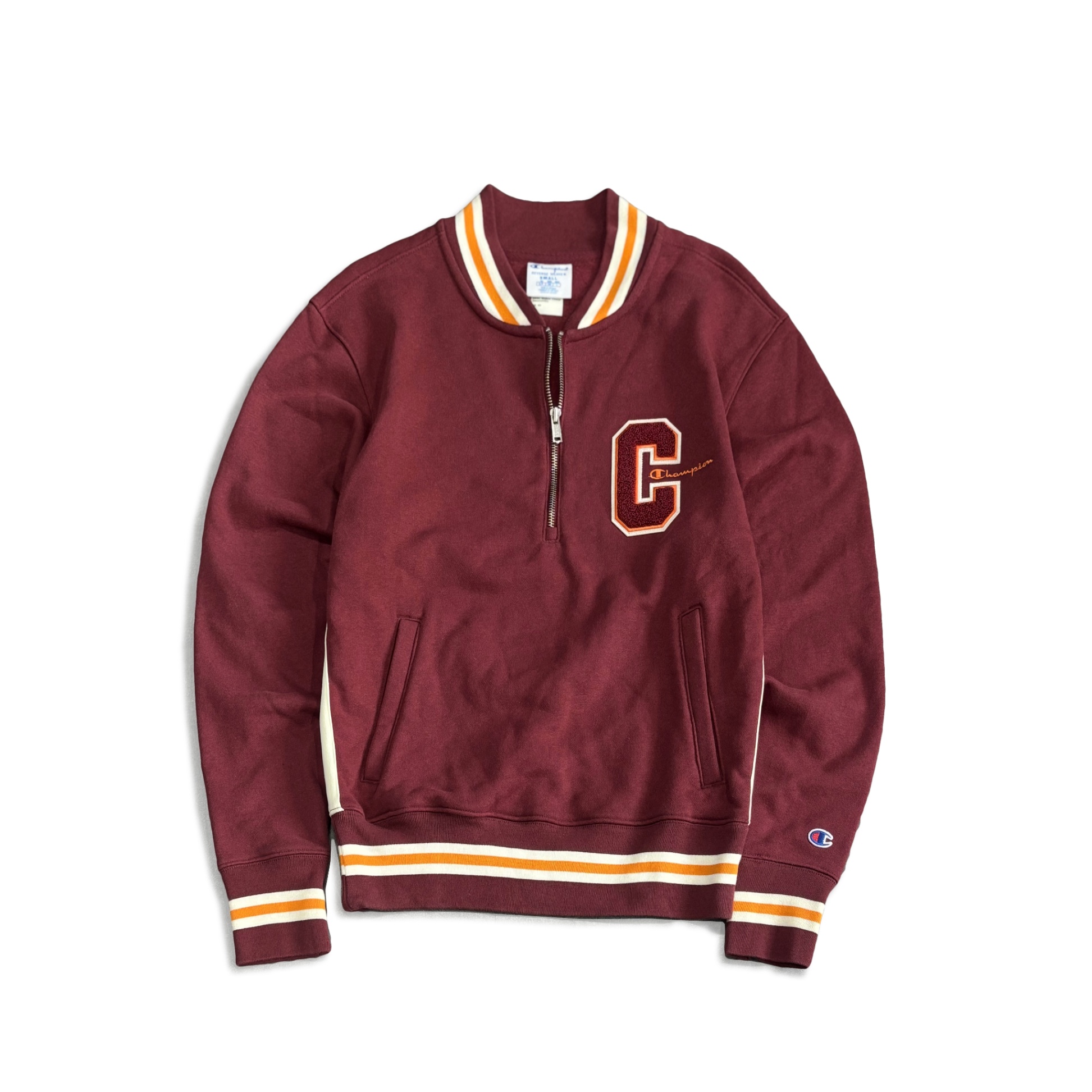 CHAMP HALF ZIP SWEATSHIRT IN MAROON