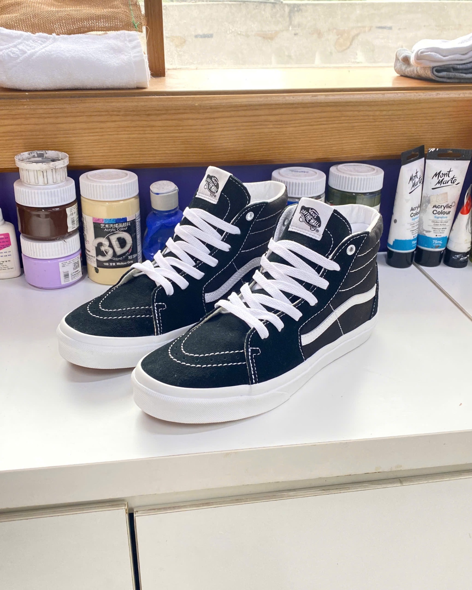 WAFFLE SNEAKER SK8 WHITE FOXING BLACK