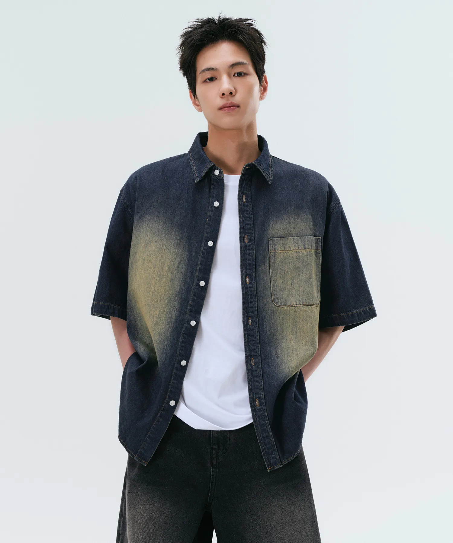 MUSINSA STANDARD BIG BRUSH RELAXED SHORT SLEEVE SHIRT