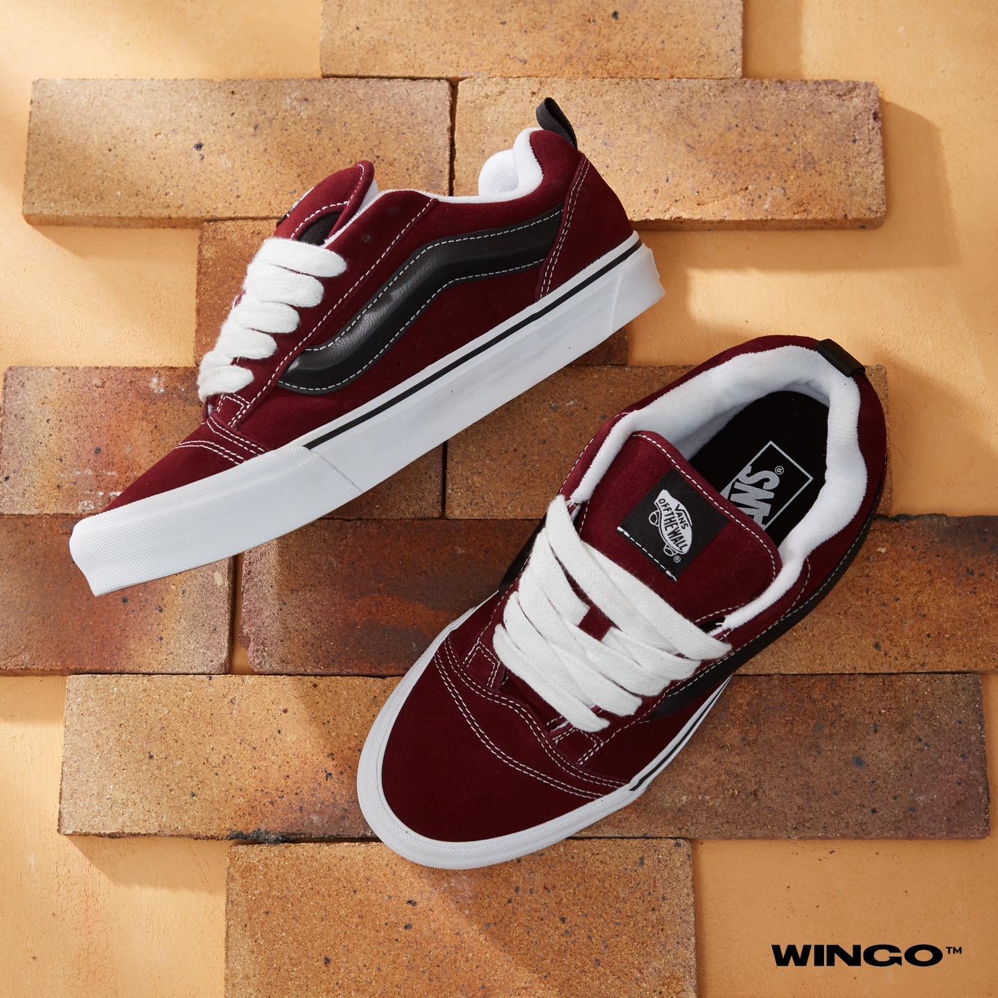 WAFFLE SNEAKER KNU SKOOL BORDEAUX BLACK