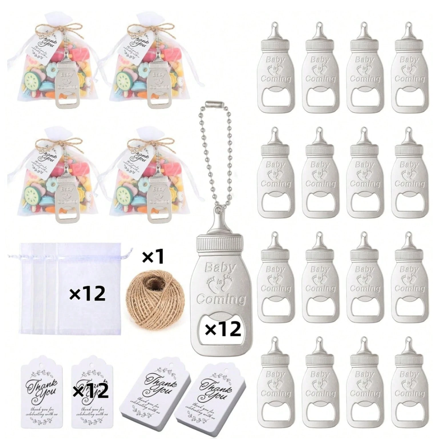 Set 12 Móc Khóa Khui Chai Hình Bình Sữa