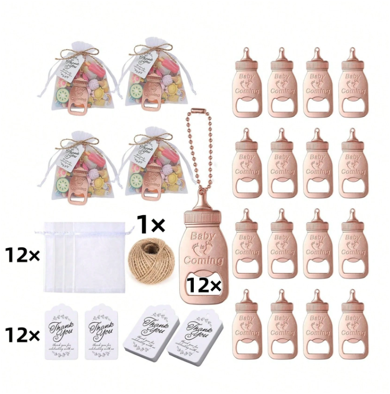 Set 12 Móc Khóa Khui Chai Hình Bình Sữa