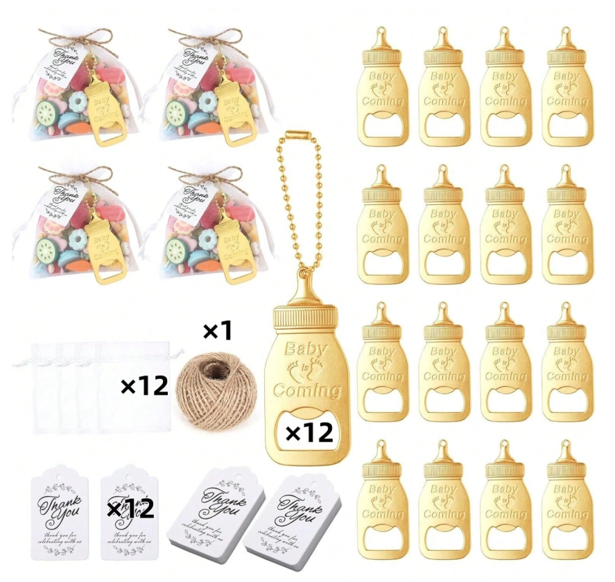 Set 12 Móc Khóa Khui Chai Hình Bình Sữa