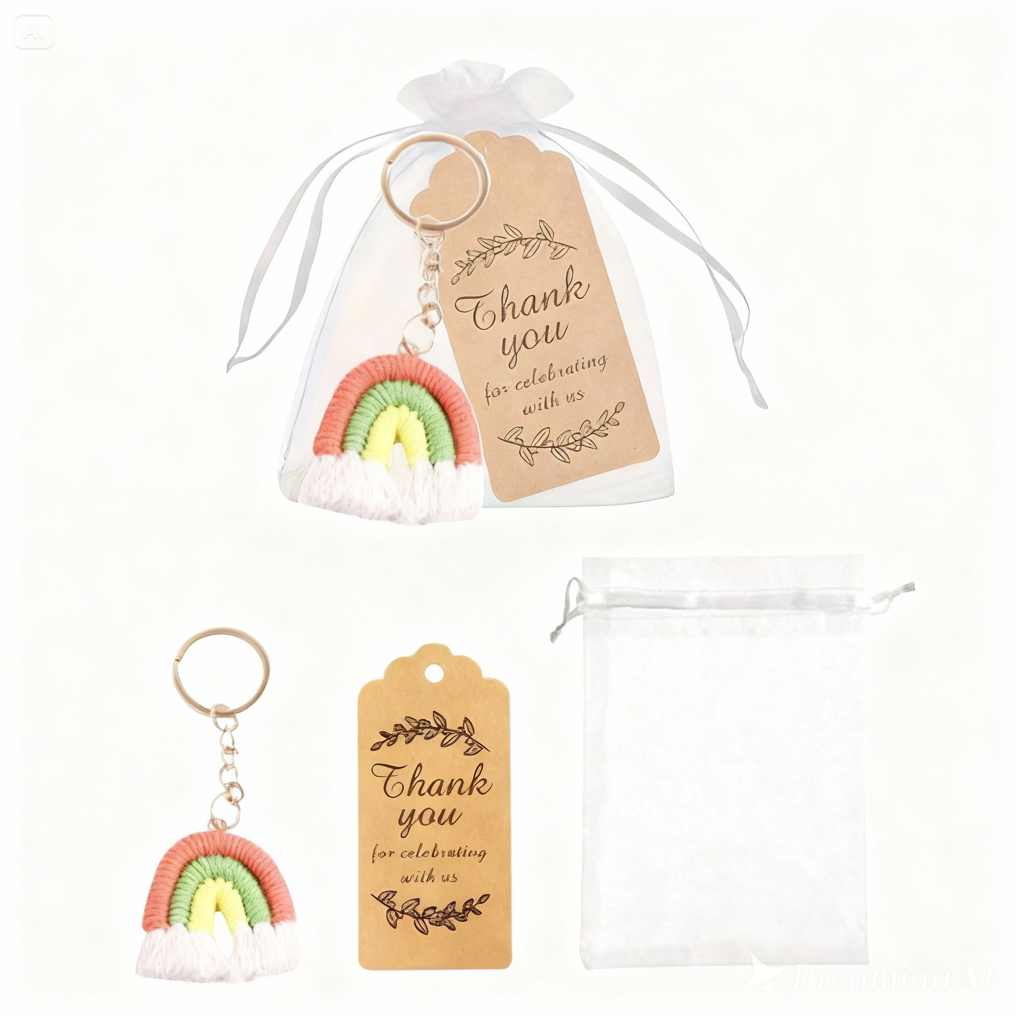 Set 5 Móc Khóa Cầu Vồng Handmade
