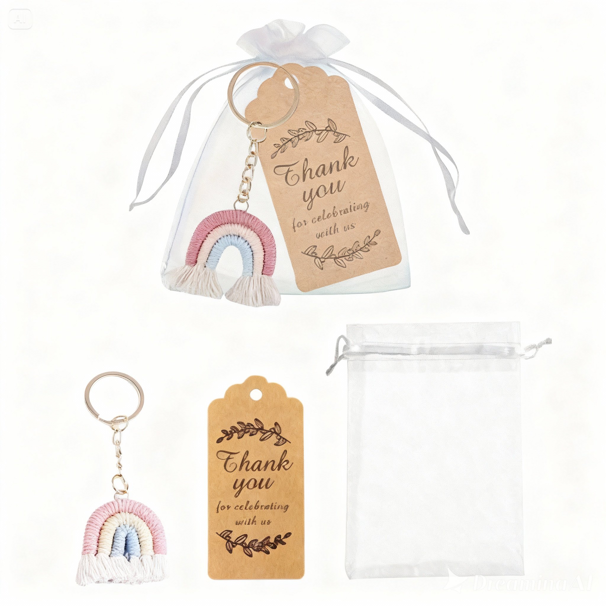 Set 5 Móc Khóa Cầu Vồng Handmade