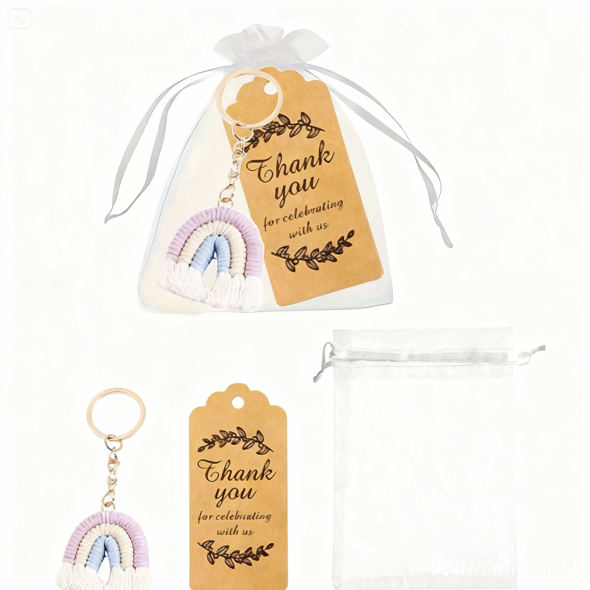 Set 5 Móc Khóa Cầu Vồng Handmade