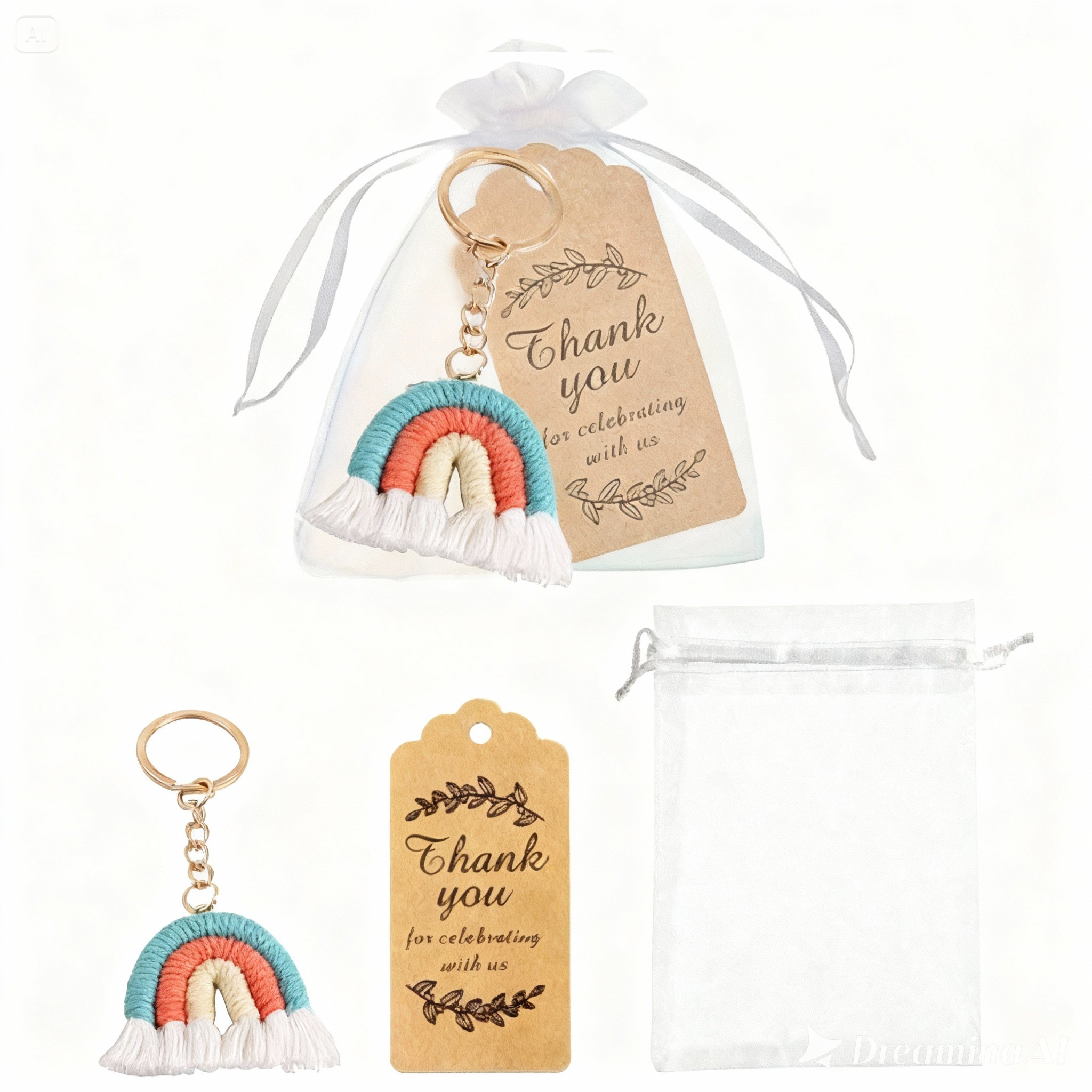 Set 5 Móc Khóa Cầu Vồng Handmade
