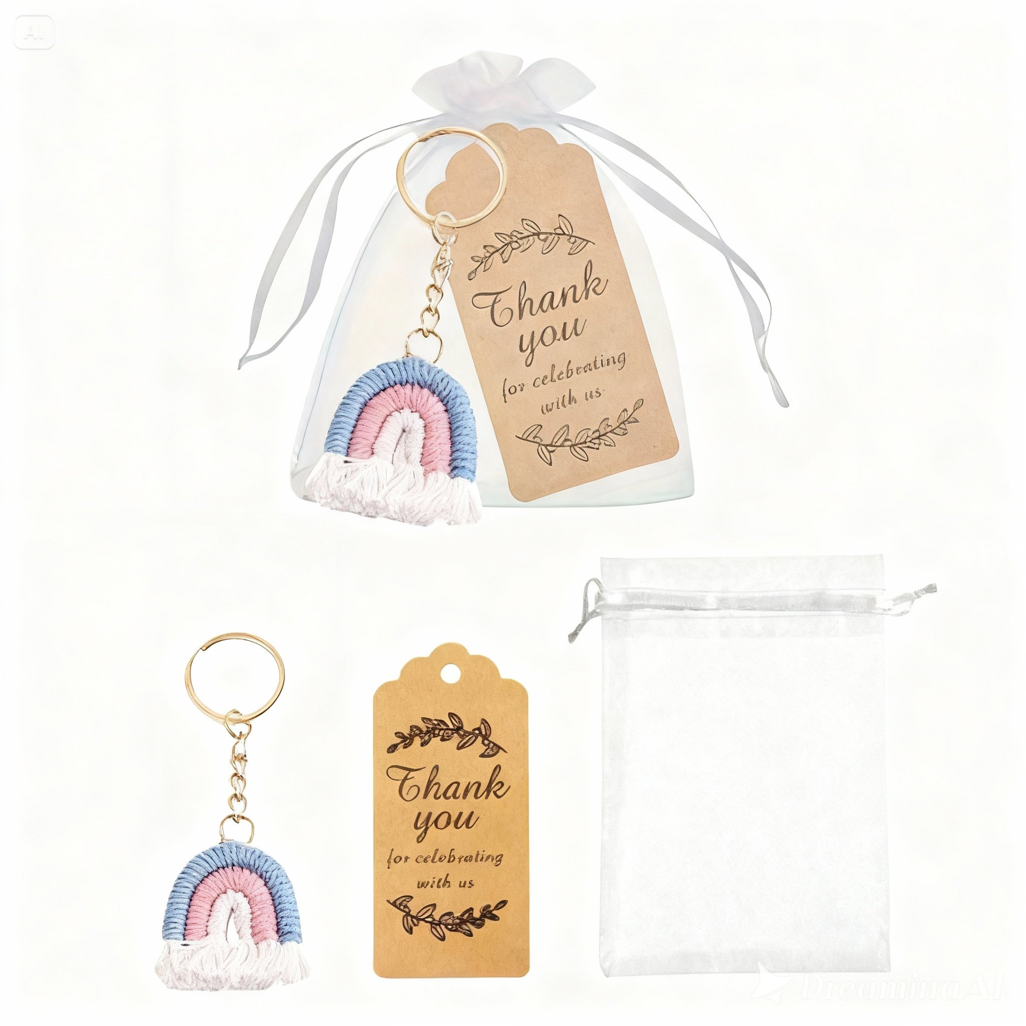 Set 5 Móc Khóa Cầu Vồng Handmade