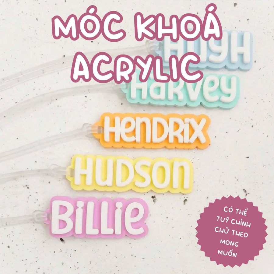Thẻ Tag nhựa Acrylic In tên theo yêu cầu