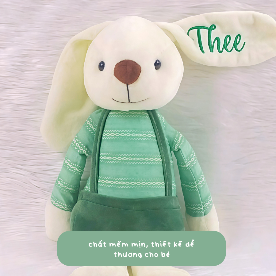 Thỏ bông thêu tên theo yêu cầu ngộ nghĩnh đáng yêu
