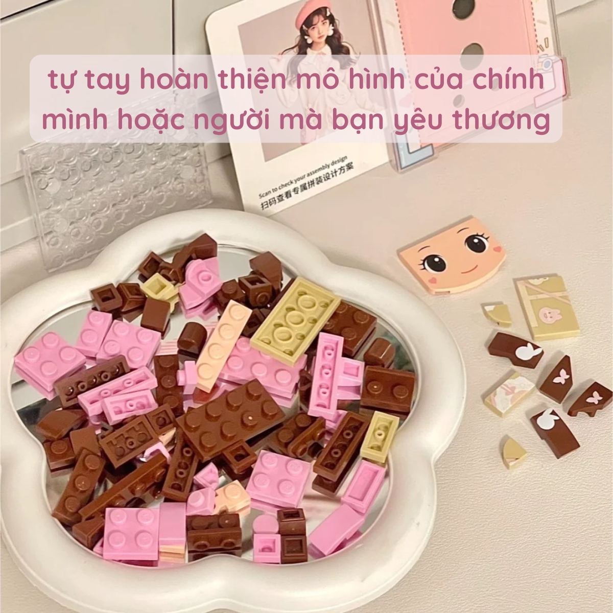 Bộ xếp hình kiểu Selfie có dây treo 1 nhân vật