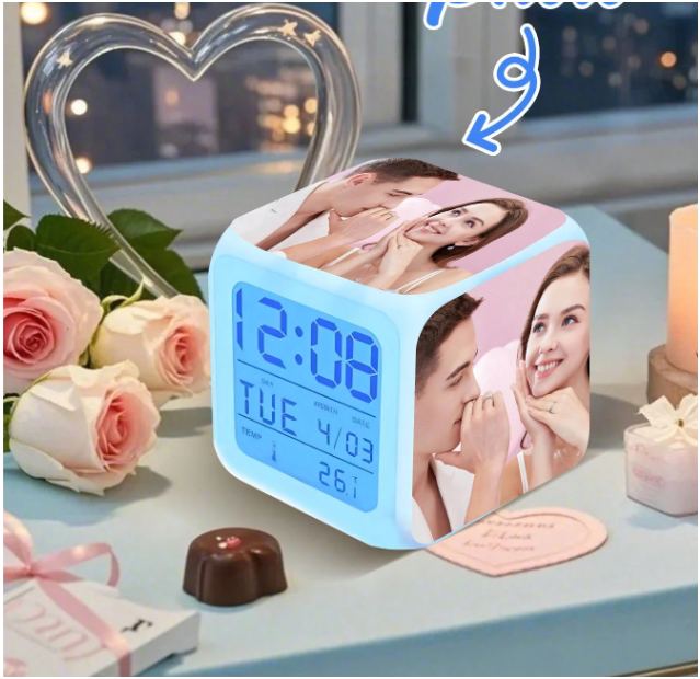 Đồng Hồ Báo thức Đa sắc In Ảnh Kỷ Niệm Cá Nhân Hóa