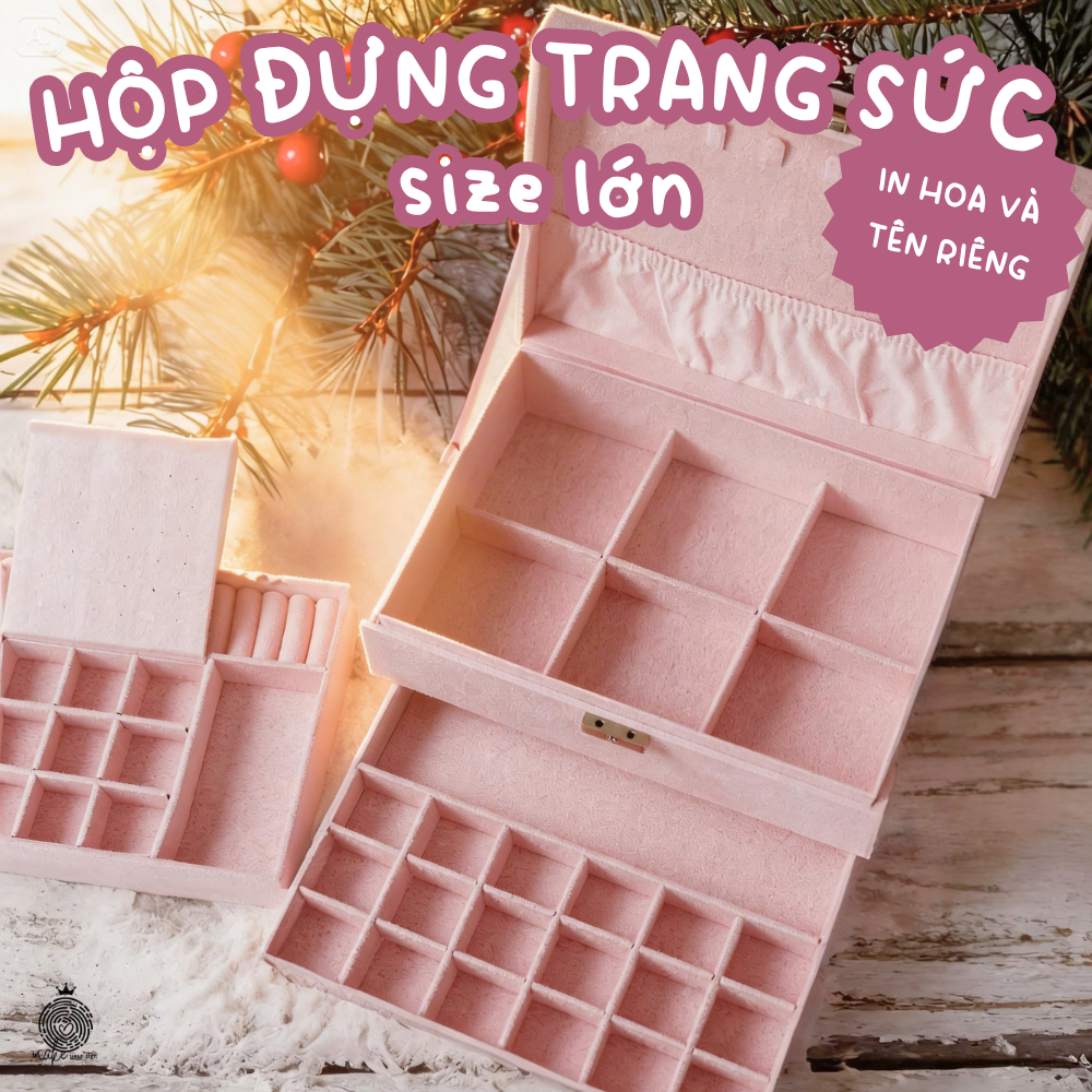 Hộp Đựng Trang Sức Cá Nhân Hóa(size lớn) – In Hoa Và Tên Riêng