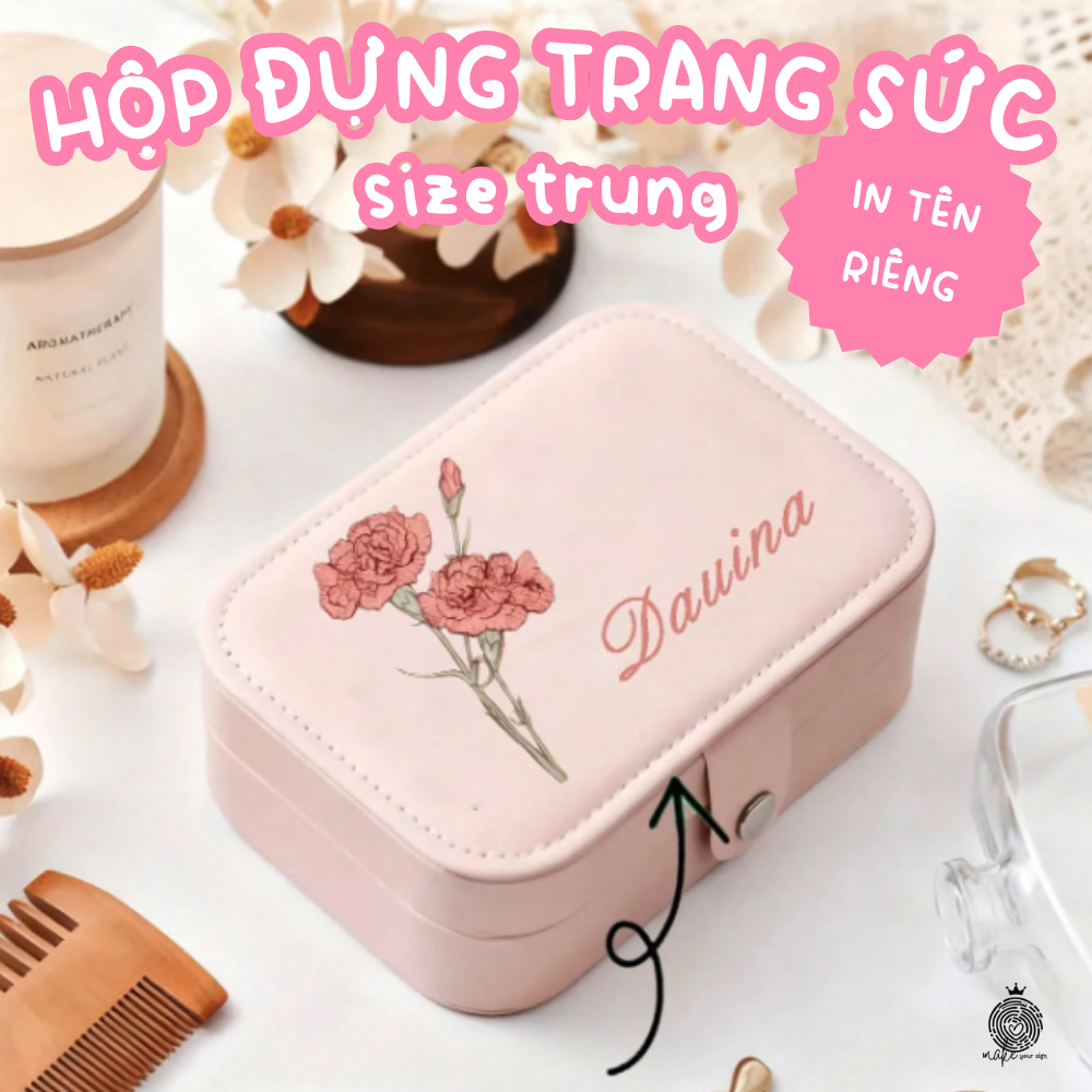 Hộp Đựng Trang Sức Cá Nhân Hóa (size trung) – Khắc Tên Riêng