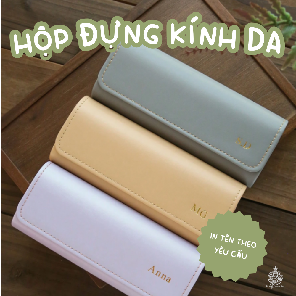 Hộp da đựng kính in tên theo yêu cầu
