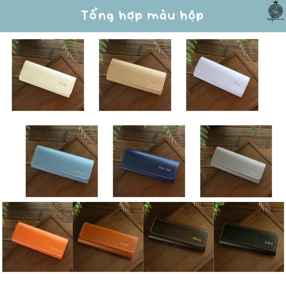 Hộp da đựng kính in tên theo yêu cầu