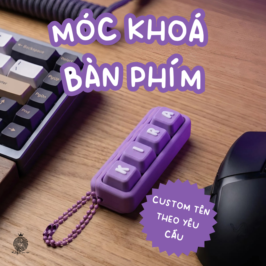 Móc Khóa Bàn Phím Custom Tên