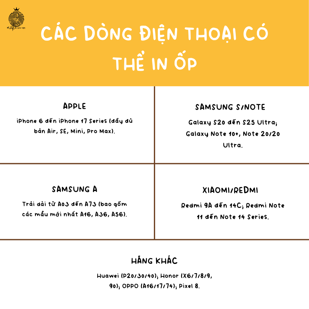 Ốp điện thoại in chữ cái tên theo yêu cầu