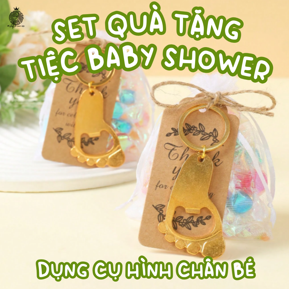 Set 10 Bộ Quà Tặng Khui Chai Hình Dấu Chân Bé