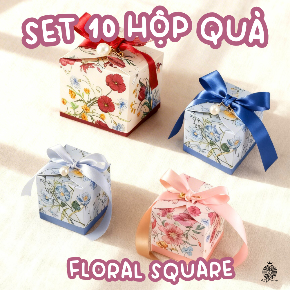 Set 10 Hộp Quà Floral Square