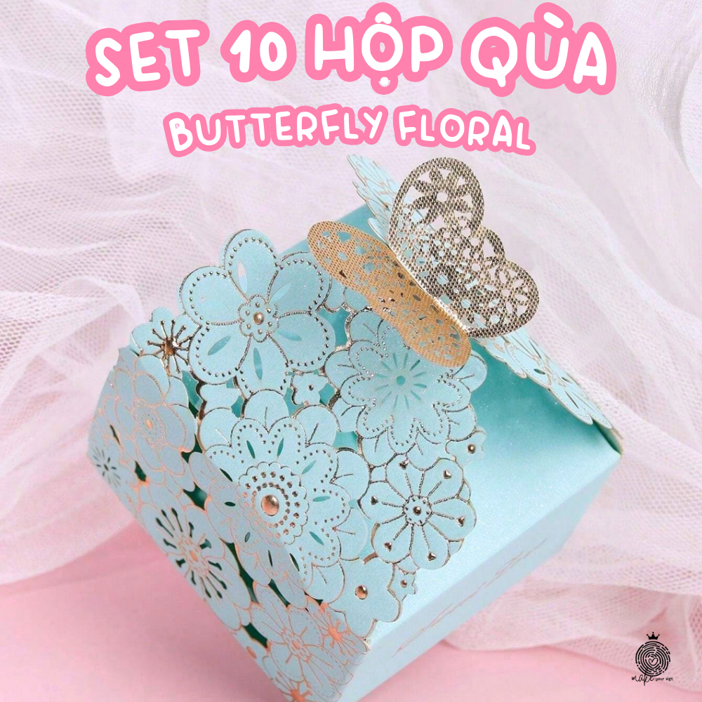Set 10 Hộp Quà Party Butterfly Floral